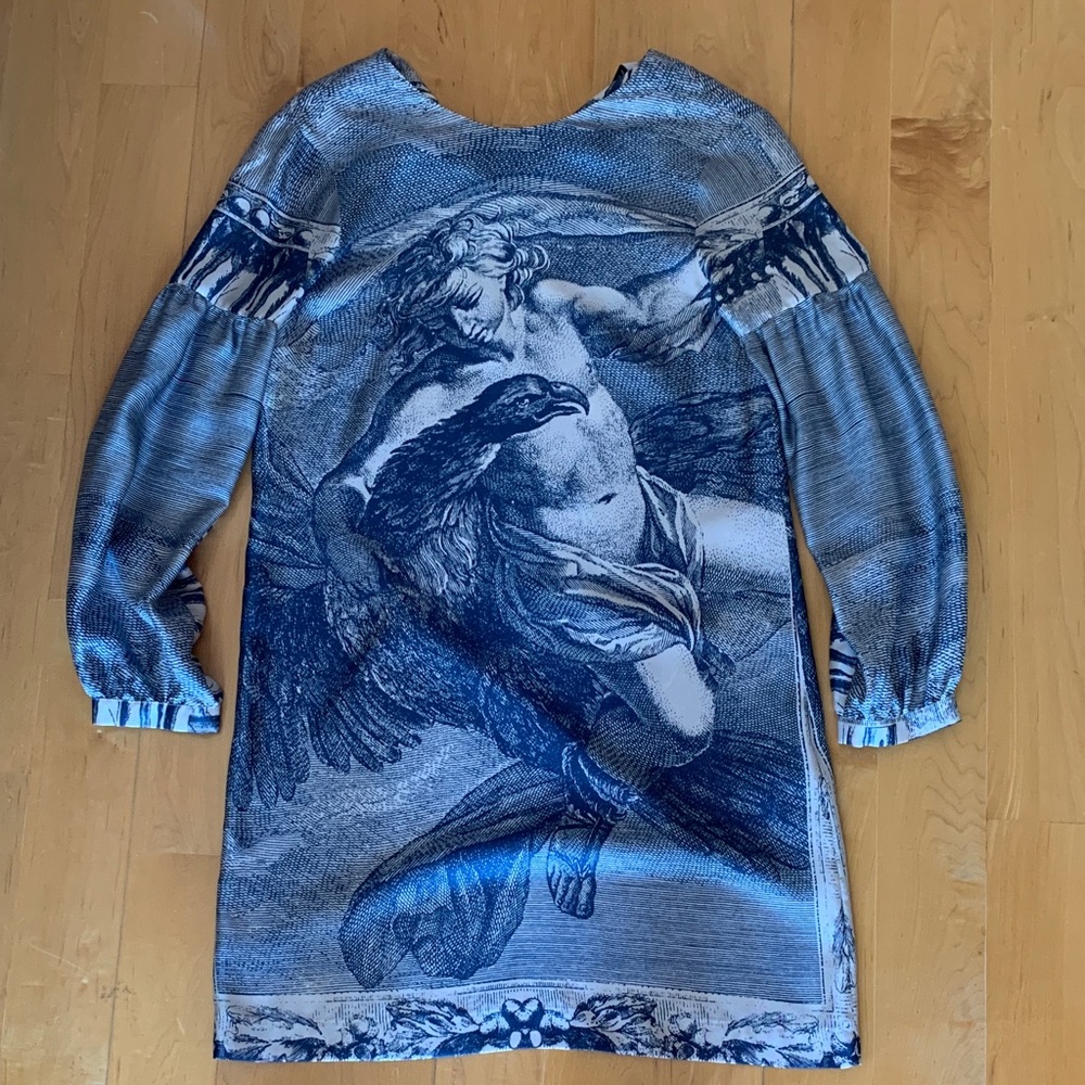 Blue Graphic Print Dress